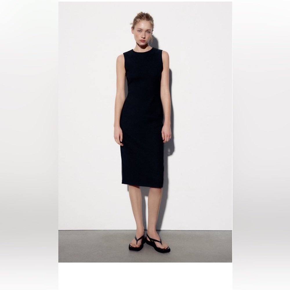Used Zara black midi dress size S